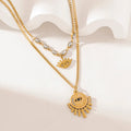 316L Stainless Steel Multi-Layer Vintage Eye Pendant Necklace For Women Girl New Trend Waterproof Chain Jewelry Gift