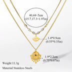 316L Stainless Steel Multi-Layer Vintage Eye Pendant Necklace For Women Girl New Trend Waterproof Chain Jewelry Gift