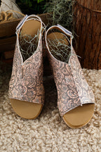 Vintage Floral Hollowed Platform Sandals