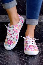 Elani Flower Lace-up Slip-on Canvas Shoes