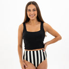 Square Neck Crop Tankini Top