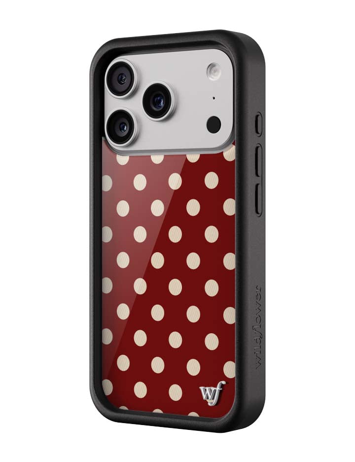 Polka Dot | Burgundy and Cream iPhone Case