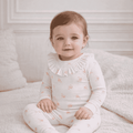 SYRINE | Baby Girl White Cotton Ditzy Rose Print  All-in-One