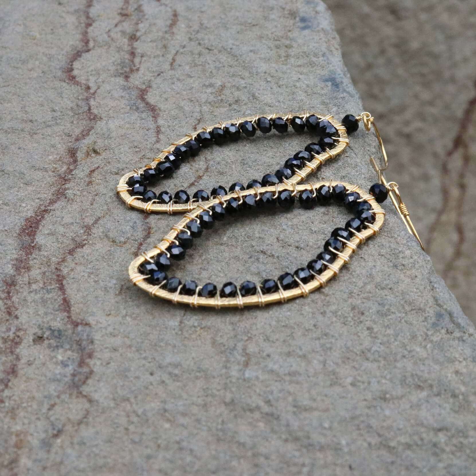 Black Spinel Freestyle Earrings