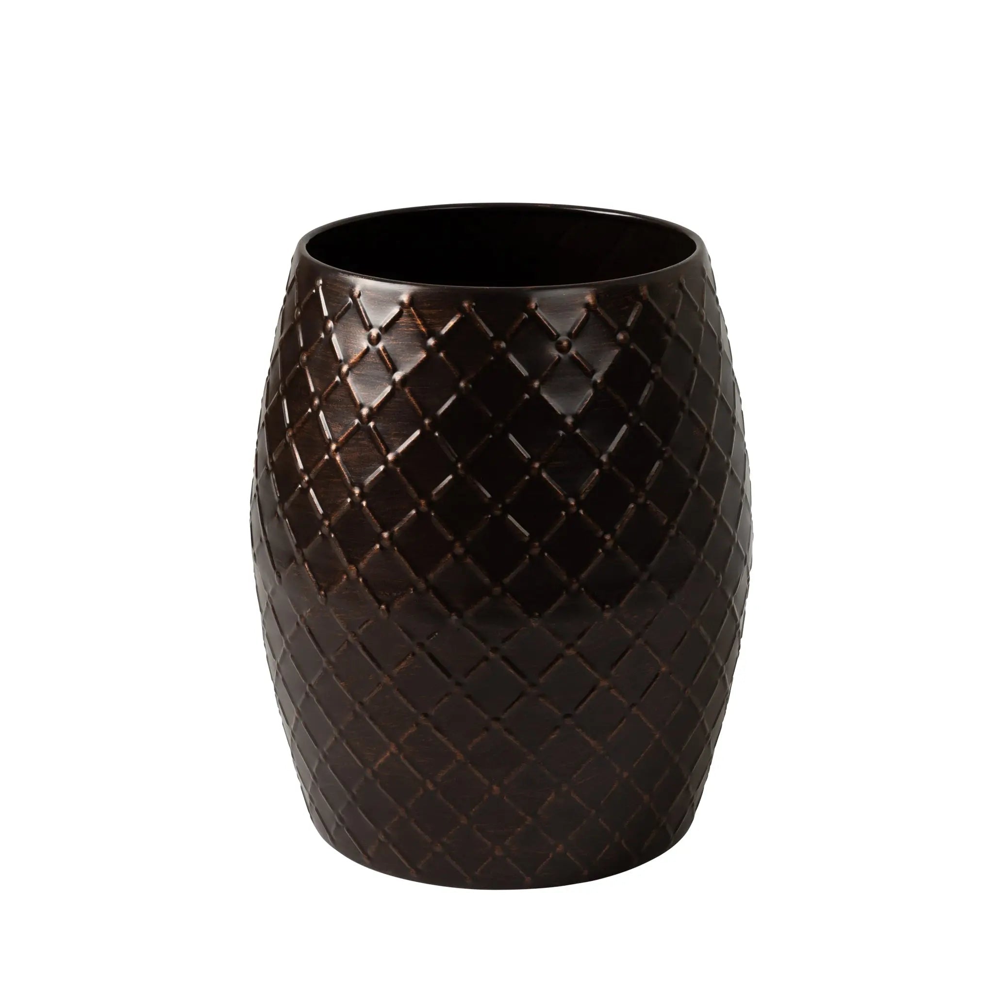 Braga Metal Stool Table Container in Antique Bronze Finish