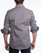 Button-Up Shirt I Charcoal -  Contemporary Fit - Contrast trimming