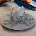 Topknot- Burned Wide Brim Hat