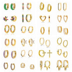 Color Zircon Earrings For Women 925 Sterling Silver Earrings Hoops Pendientes Plata Piercing Gold Jewelry
