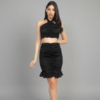 Halter Neck Crop Top & Skirts Set