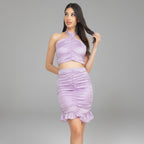 Halter Neck Crop Top & Skirts Set
