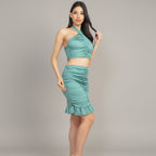 Halter Neck Crop Top & Skirts Set