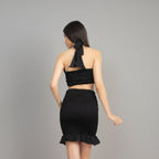 Halter Neck Crop Top & Skirts Set