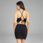 Asymmetrical Cross Back Top & Skirts Set