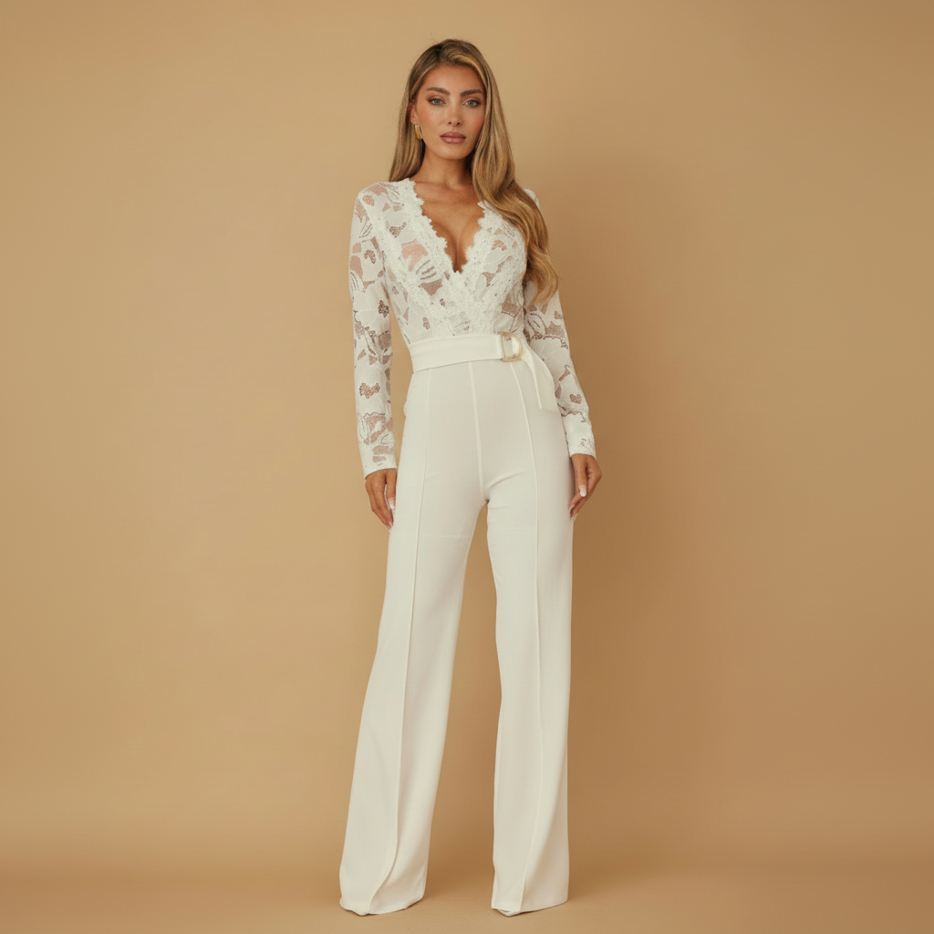 Crochet Long Sleeve Jumpsuit