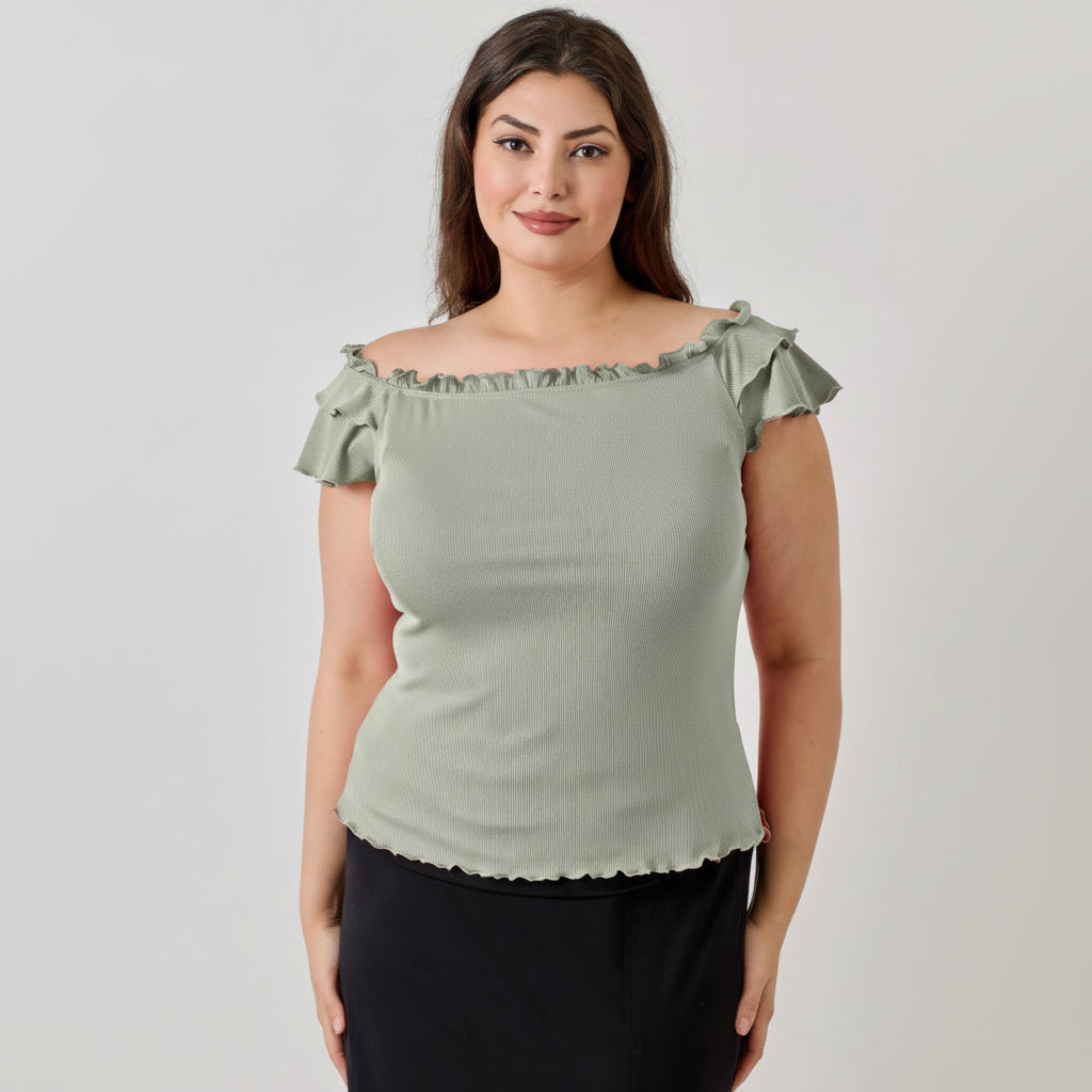 Double Ruffle Off-Shoulder Top