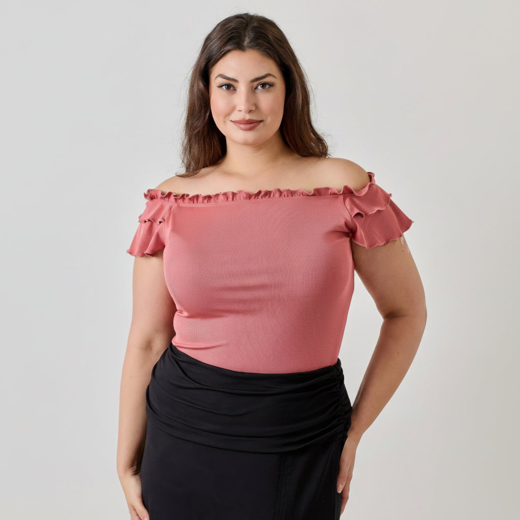 Double Ruffle Off-Shoulder Top