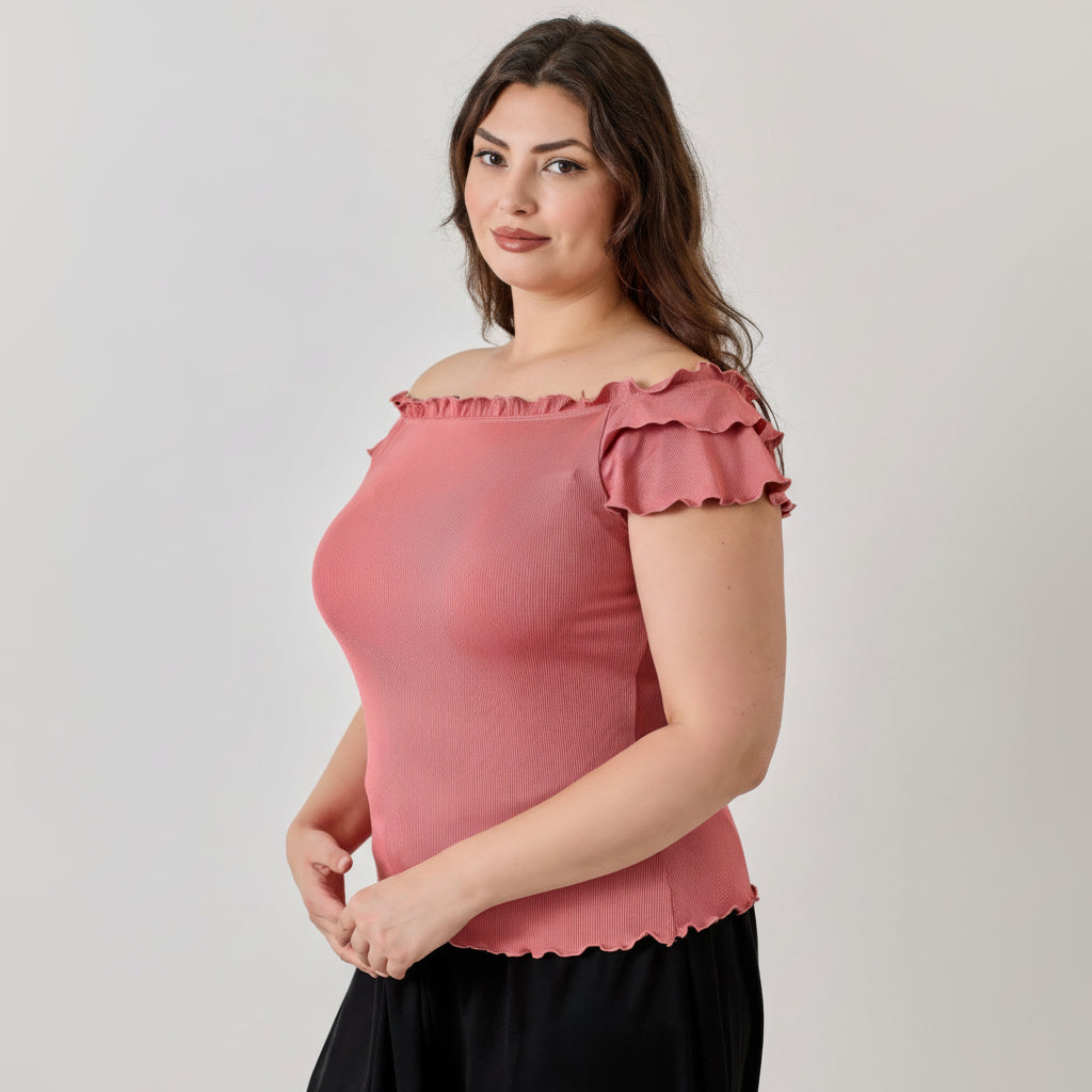 Double Ruffle Off-Shoulder Top