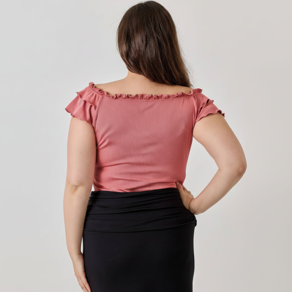 Double Ruffle Off-Shoulder Top
