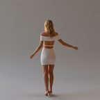 Off Shoulder Dress With Open Back