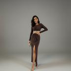 Long Sleeve Mockneck Maxi Dress
