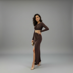 Long Sleeve Mockneck Maxi Dress
