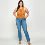 Ribbed Ruched Tank Plus Size