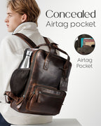Genuine Leather Laptop Backpack