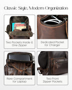 Genuine Leather Laptop Backpack