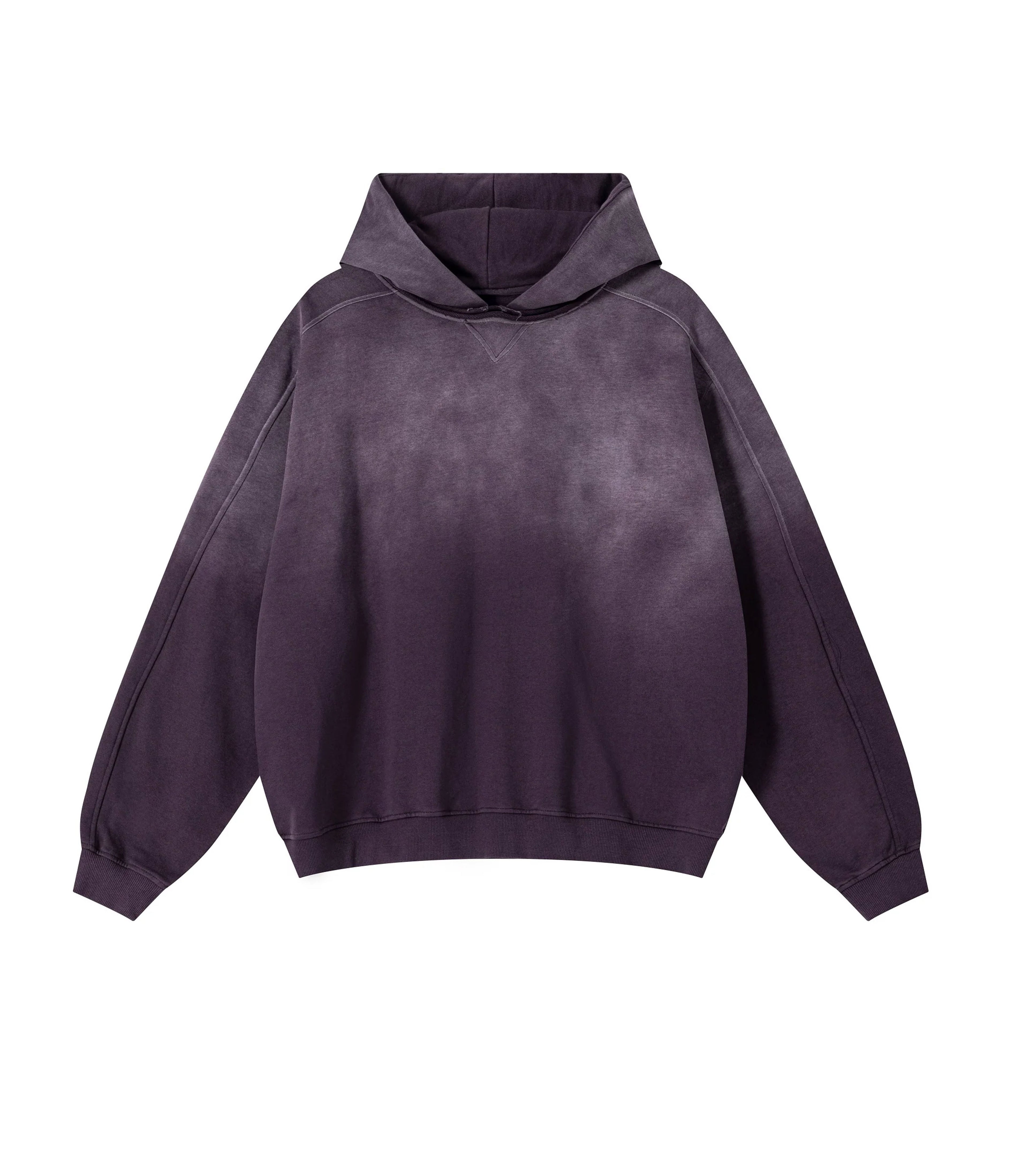 PLUM CONTRAST PANEL HOODIE