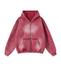 ROSE DISTRESSED ZIP HOODIE