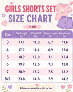 Girls Back To School Apple Bow Pocket Ruffle Top Shorts Set