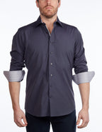 Contrast Collar Button-Up Shirt //  - Contemporary Fit - contrast  trimming - final sale