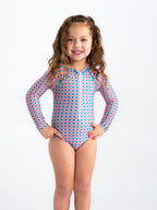 Long Sleeve Rash Guard One Piece Swimsuit (Girls)