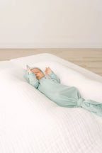Knotted Baby Gown & Hat Set - Mint (Newborn-3 months)