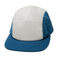 Blank - 5 Panel - Sporty - Unstructured - Pony Tail - Light Blue /  White (Unisex) - Laser Mesh