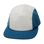 Blank - 5 Panel - Sporty - Unstructured - Pony Tail - Light Blue /  White (Unisex) - Laser Mesh