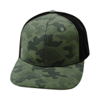 Blank - 6 Panel - Teal Camo / Black (Unisex) - Laser Mesh