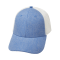 Blank - 6 Panel  - Shallow Fit - Pony Tail - Light Blue / White (Unisex) - Laser Mesh