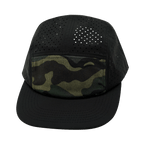 Blank - 5 Panel - Sporty - Unstructured - Black / Camo (Unisex) - Laser Mesh