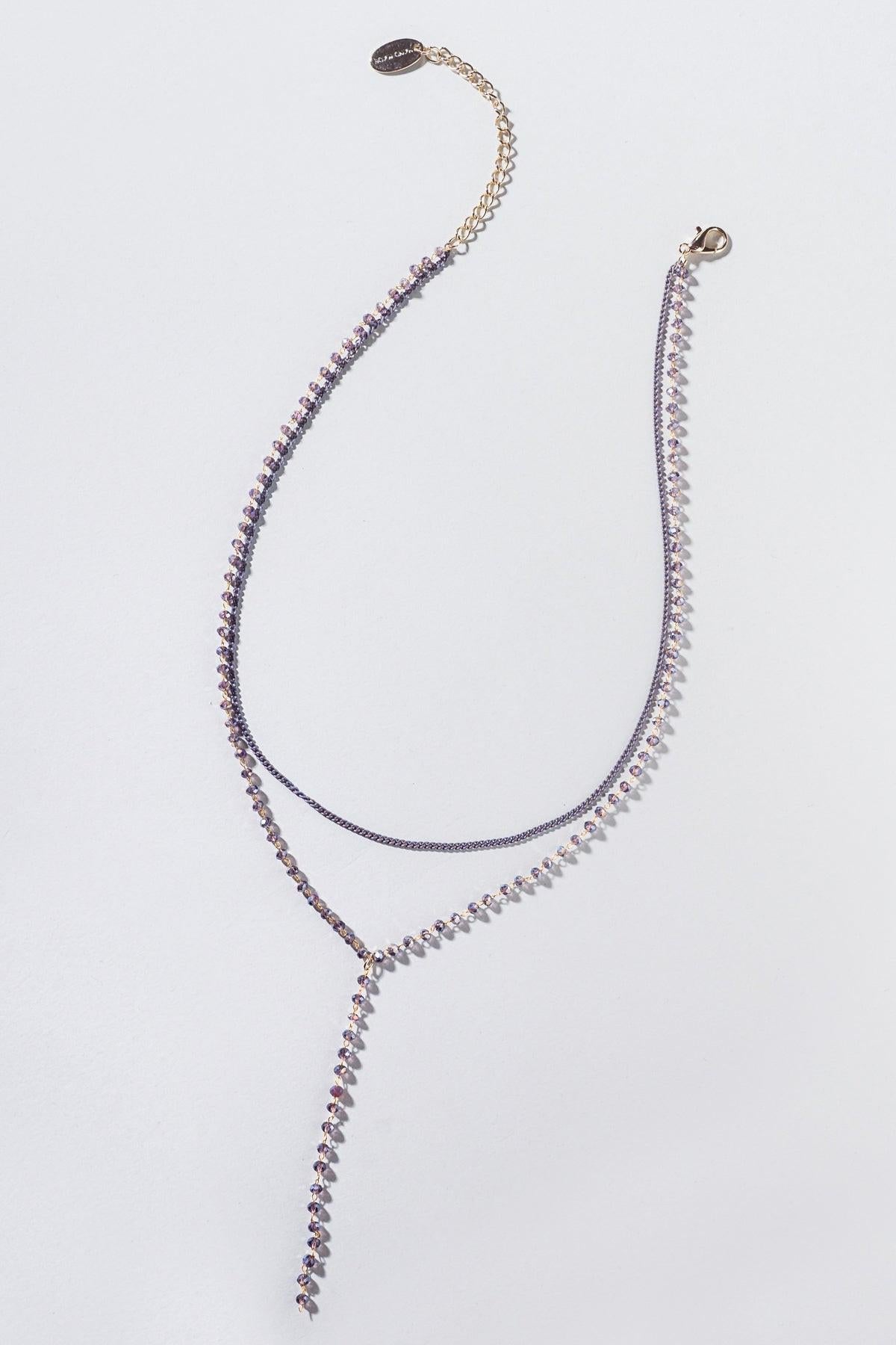 BEADED Y NECKLACE
