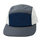 Blank - 5 Panel - Sporty - Unstructured - Charcoal / Navy / White (Unisex) - Laser Mesh