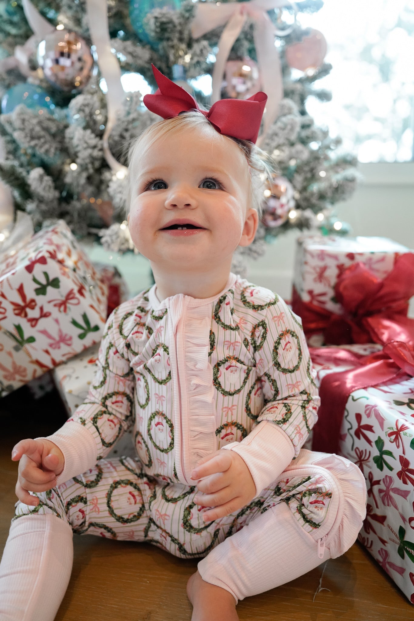 Pink Santa - Ribbed Bamboo Sleeper