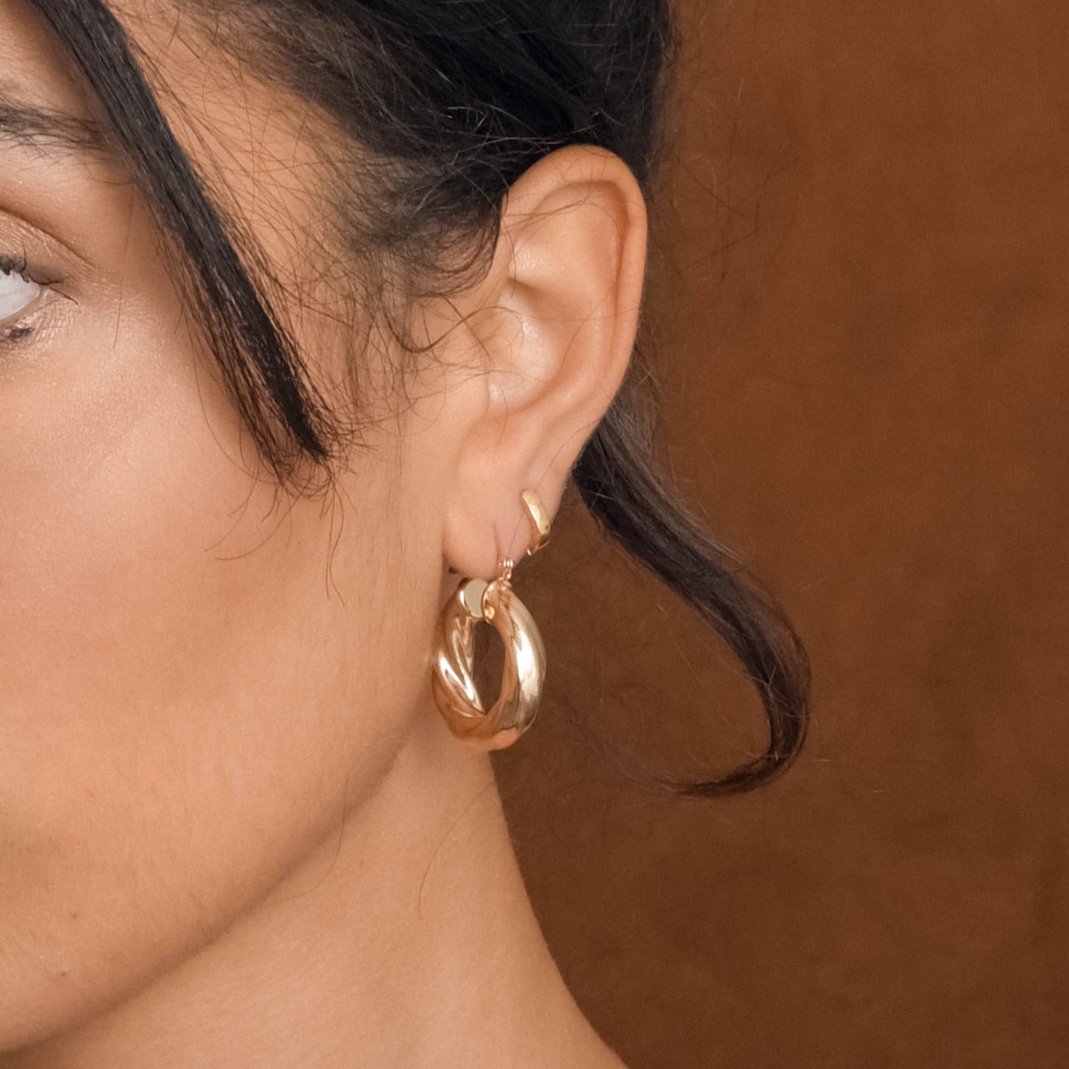 Gold Twist Hoops