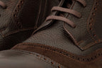 The Anderson Brown Leather & Suede Brogue Lace-Up Men Boot with a Zipper