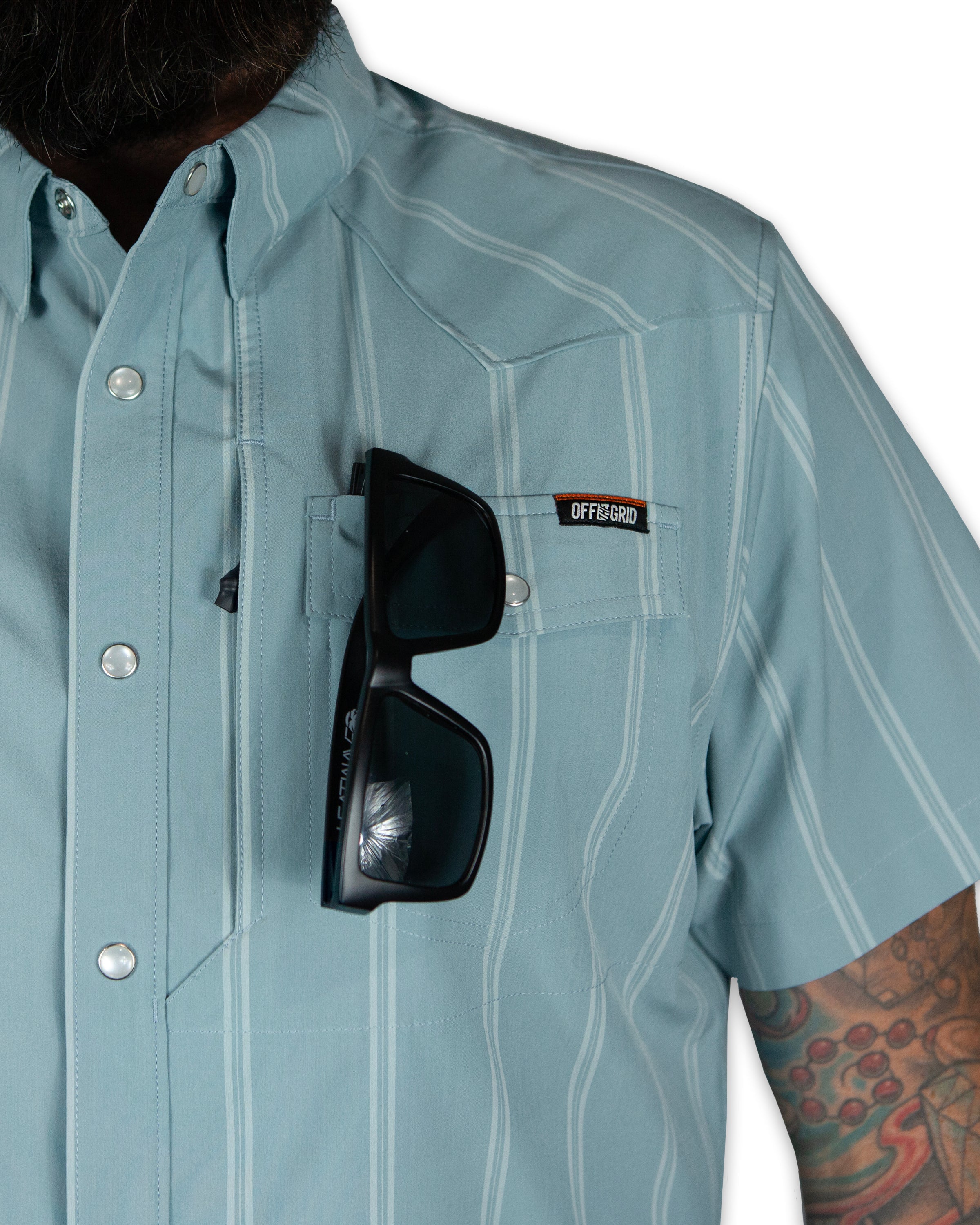Daryll SS Shirt - Mid Blue