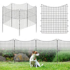 Decorative Garden Fence with 5 Panels and 5 Stakes-Black