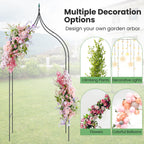 9.5 Feet Decorative Metal Garden Arch for Vine Rose Climbing Wedding Ceremony Party Decoration