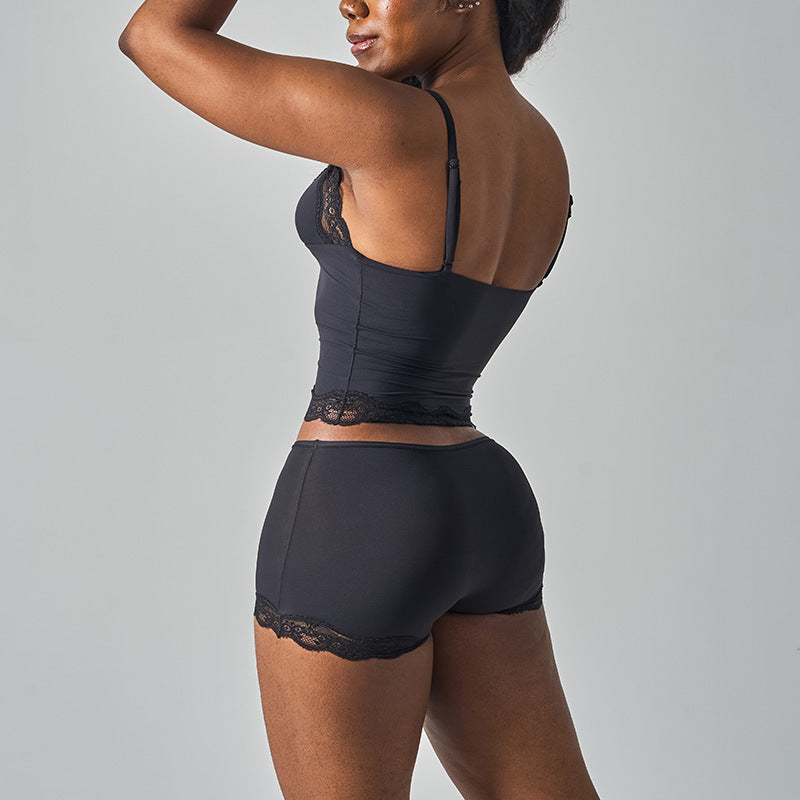 Deep V-Neck Camisole & Short Set