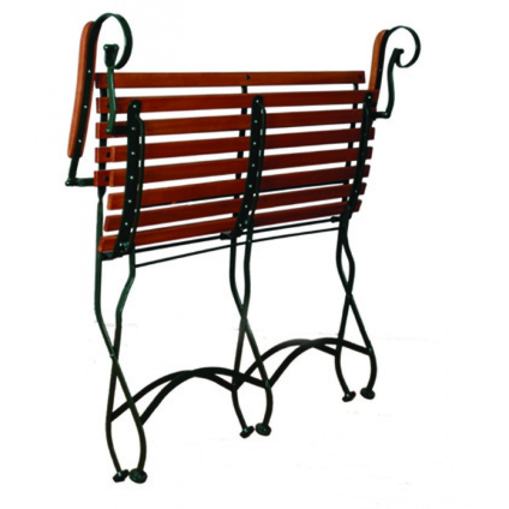 DemarForge Folding Bench 5552 - Stackable - European Chestnut Wood Clear Coated Slats