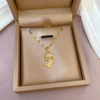Diamond Puppy Pendant Necklace